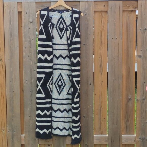BEAUTIFUL PARKHURST Sleeveless Duster Coat Cardigan Open Front Flowy Faux Fur SM - Picture 1 of 7
